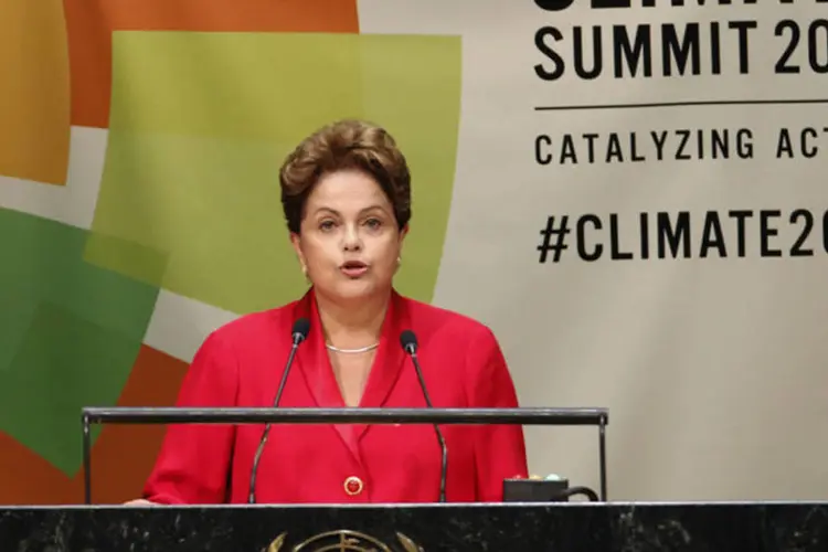 
	Dilma Rousseff: ela defendeu que combate &agrave;s mudan&ccedil;as clim&aacute;ticas n&atilde;o &eacute; danoso para economia
 (Mike Segar/Reuters)