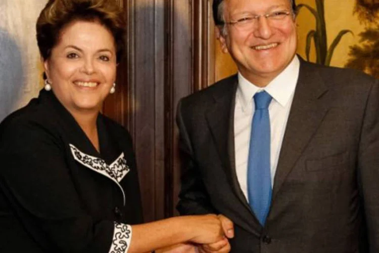 Dilma Rousseff e o presidente da Comissão Europeia, José Manuel Durão Barroso, durante encontro em Nova York, nessa semana (Agência Brasil)