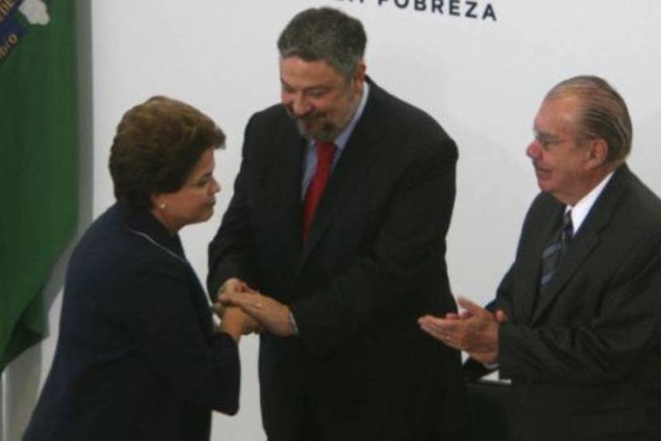 Dilma minimizou as denúncias sobre o patrimônio de Palocci durante o evento (Fabio Rodrigues Pozzebom/ABr)