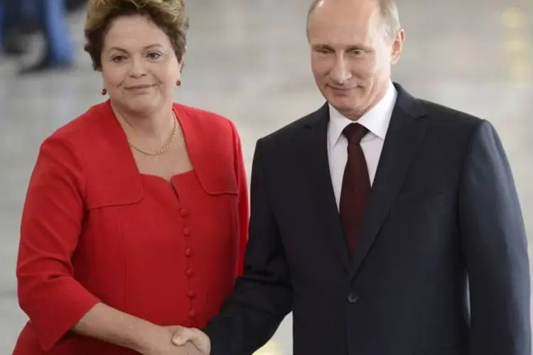 
	Dilma Rousseff e Vladimir Putin: presidentes fecharam acordos bilaterais hoje
 (Wilson Dias/Agência Brasil)