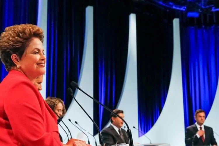 Candidata do PT, Dilma Rousseff, durante debate eleitoral no SBT (Ichiro Guerra/Dilma 13/Divulgação)
