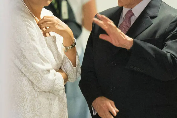 
	Dilma Rousseff e Michel Temer: oficialmente, o vice-presidente s&oacute; tomou conhecimento da decis&atilde;o de Eduardo Cunha durante o an&uacute;ncio
 (Lula Marques/Agência PT)