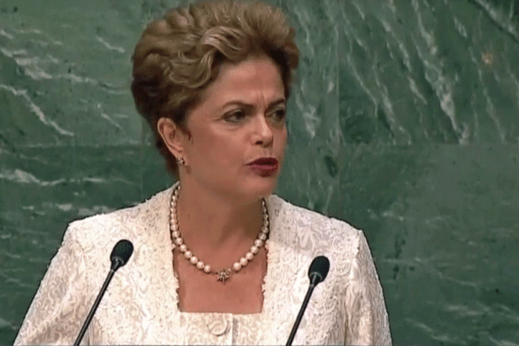 
	A presidente Dilma Rousseff
 (Reprodução/TV ONU)