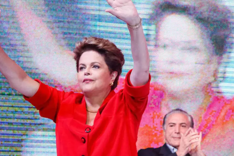 Dilma Rousseff e Michel Temer na Convenção Nacional do PT, em Brasília (Cadu Gomes/Divulgação)