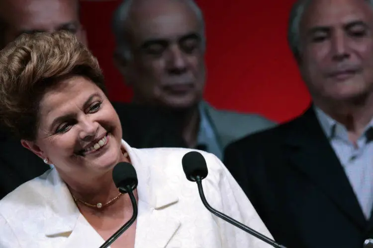 
	A presidente Dilma Rousseff durante discurso ap&oacute;s apura&ccedil;&atilde;o eleitoral, onde foi reeleita
 (Ueslei Marcelino/Reuters)