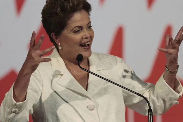 Presidente Dilma durante a coletiva de imprensa após o resultado do primeiro turno das eleições, em Brasília (Ueslei Marcelino/Reuters)