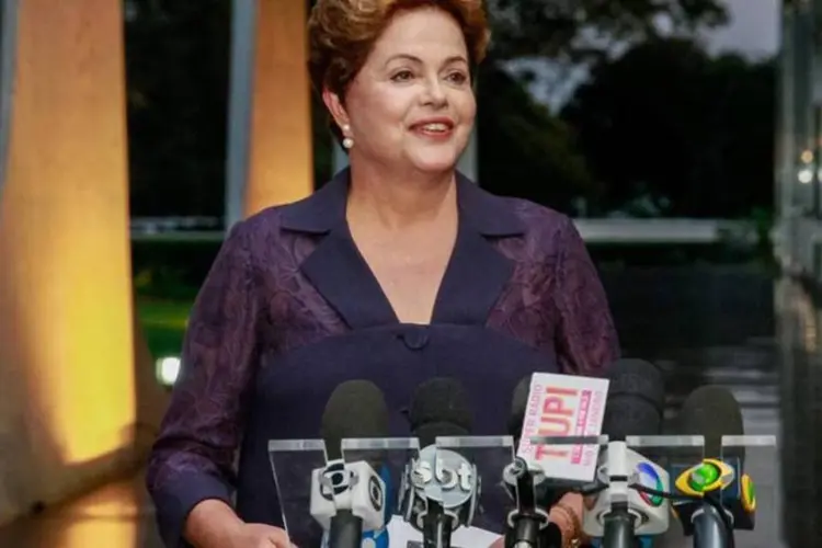 
	Presidente Dilma Rousseff (PT) durante a entrevista coletiva em Bras&iacute;lia
 (Ichiro Guerra/Dilma 13/Divulgação)