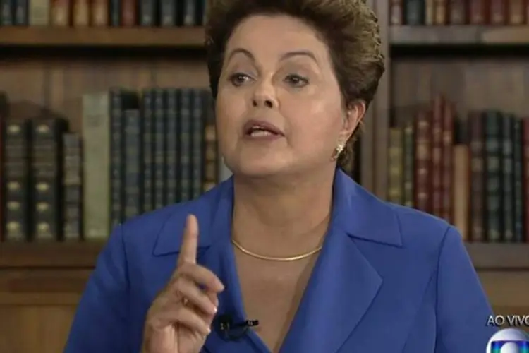 Presidente Dilma Rousseff durante entrevista no Jornal Nacional desta segunda-feira (Reprodução/TV Globo)