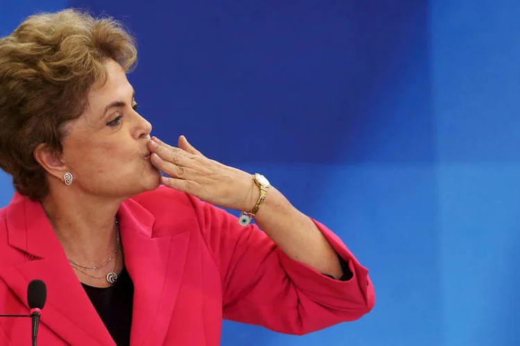
	Dilma Rousseff: o ex-presidente Luiz In&aacute;cio Lula da Silva, cuja presen&ccedil;a era esperada, desistiu de ir ao ato em Belo Horizonte
 (Adriano Machado / Reuters)