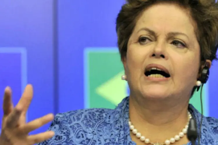 
	Dilma Rousseff faz discurso: presidente ainda falou que o desenvolvimento do Brasil come&ccedil;ou no litoral, mas que esse &eacute; o s&eacute;culo da interioriza&ccedil;&atilde;o
 (AFP/Getty Images)