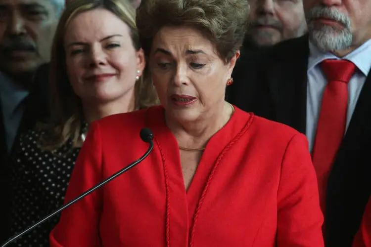 
	Dilma: ex-presidente durante discurso ap&oacute;s aprova&ccedil;&atilde;o do impeachment na &uacute;ltima quarta-feira (31)
 (Mario Tama/Getty Images)