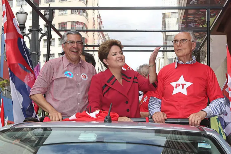 Dilma Rousseff faz campanha em São Paulo, ao lado de Eduardo Suplicy e Alexandre Padilha (Paulo Pinto/Analítica)
