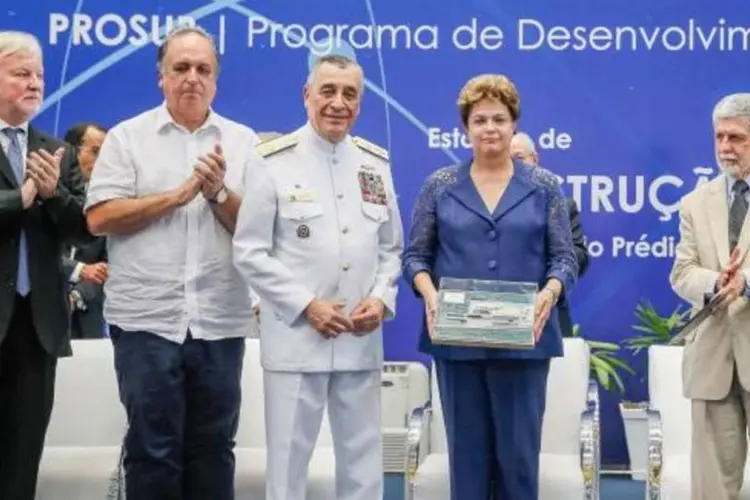 Presidente Dilma Rousseff, durante cerimônia de Inauguração da primeira etapa do Estaleiro de Construção de Submarinos (Roberto Stuckert Filho/Presidência da República/Divulgação)