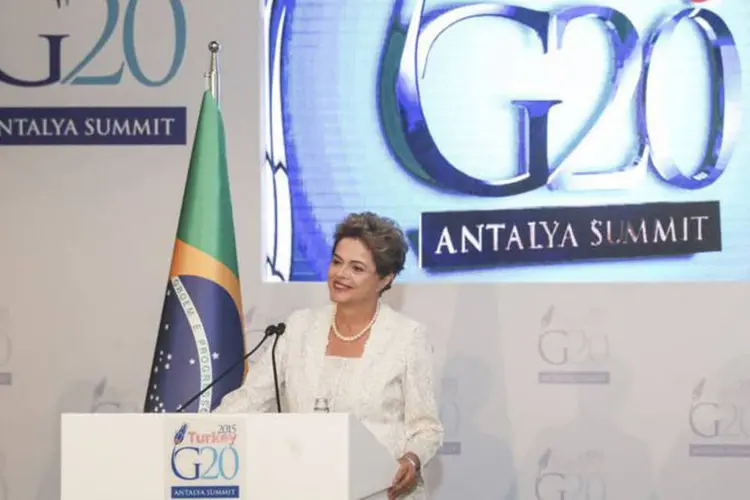 
	A presidente Dilma Rousseff discursa no G20: CPMF &eacute; a principal aposta do governo entre as medidas de ajuste fiscal
 (Agência Brasil)