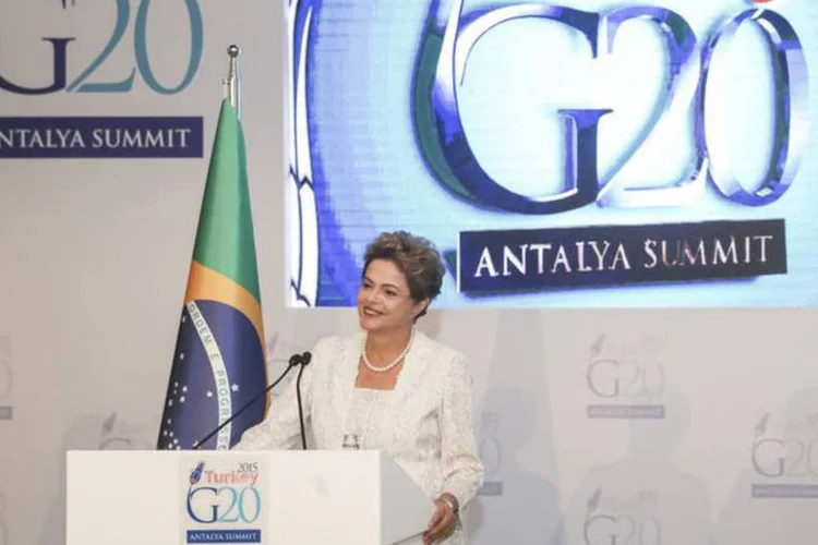 
	A presidente Dilma Rousseff discursa no G20: CPMF &eacute; a principal aposta do governo entre as medidas de ajuste fiscal
 (Agência Brasil)