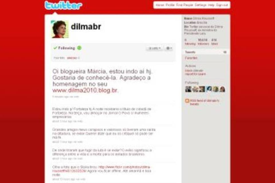 Dilma estreia perfil no Twitter e já tem mais de 10 mil seguidores