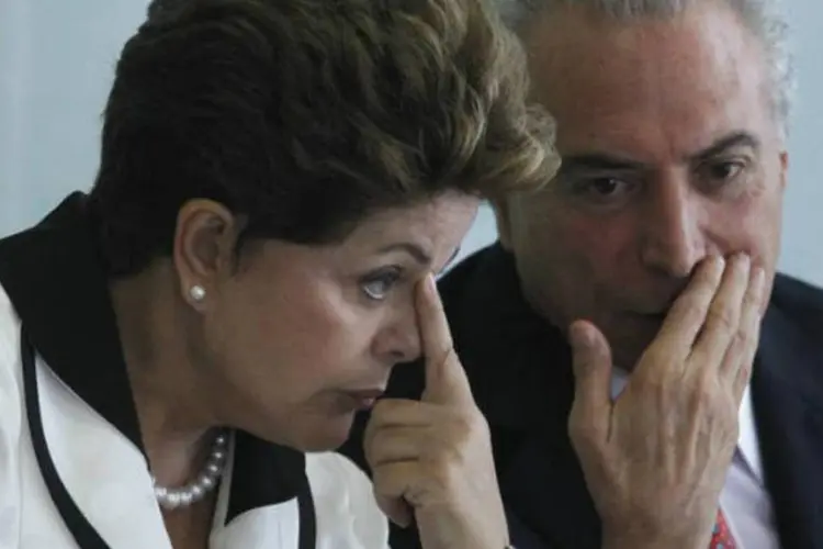 
	A presidente Dilma Rousseff e o vice Michel Temer: Temer disse somente esta frase a jornalistas
 (REUTERS/Ueslei Marcelino)