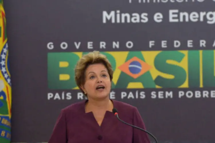 A presidente Dilma Rousseff durante o anúncio do novo marco da mineração (Agência Brasil)