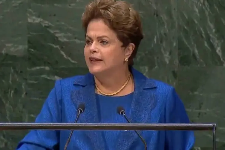 
	A presidente Dilma Rousseff (PT) discursa na Assembleia Geral da ONU
 (Reprodução/YouTube/ONU)