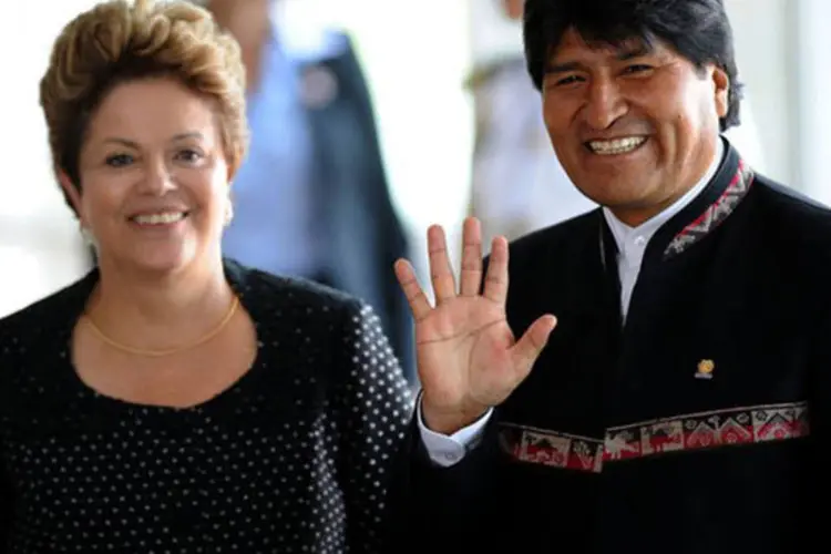 Dilma recebe Morales no Palácio do Itamaraty: "Temos o sonho de uma América Latina desenvolvida, com oportunidades iguais", disse Dilma (©afp.com / Pedro Ladeira)