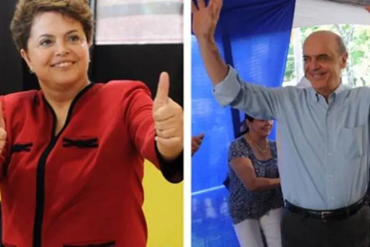 José Serra (PSDB) e Dilma Rousseff (PT): votação em todo o país deve terminar por volta das 19h (horário de Brasília) por conta da diferença de fuso horário no Acre. (AGÊNCIA BRASIL)