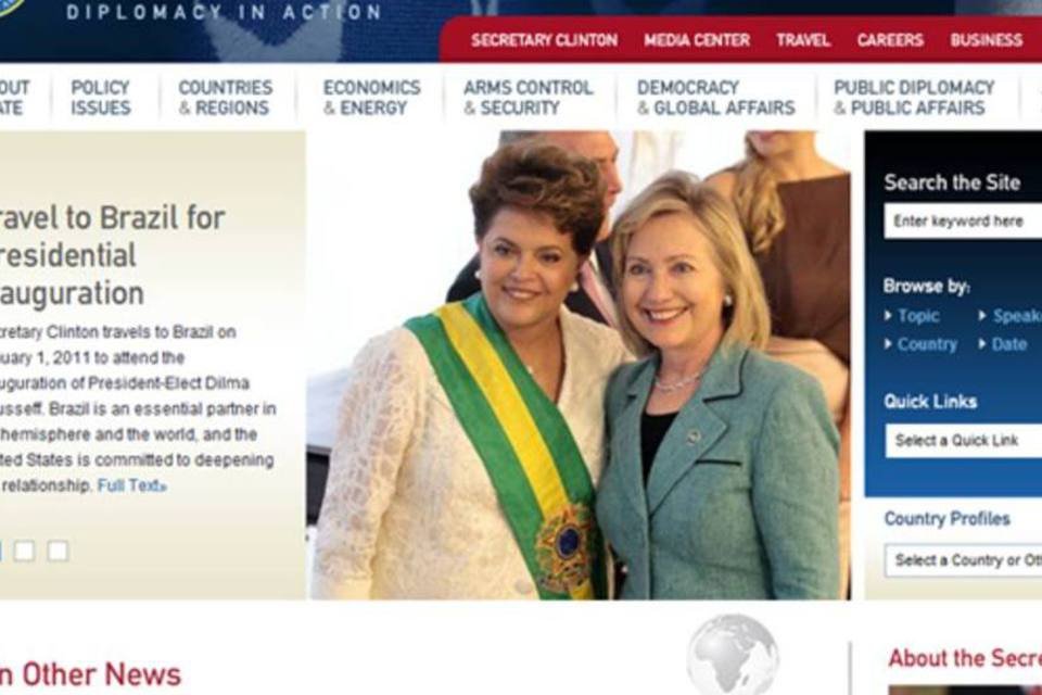 Dilma é destaque no site da Secretaria de Estado Norte-Americana