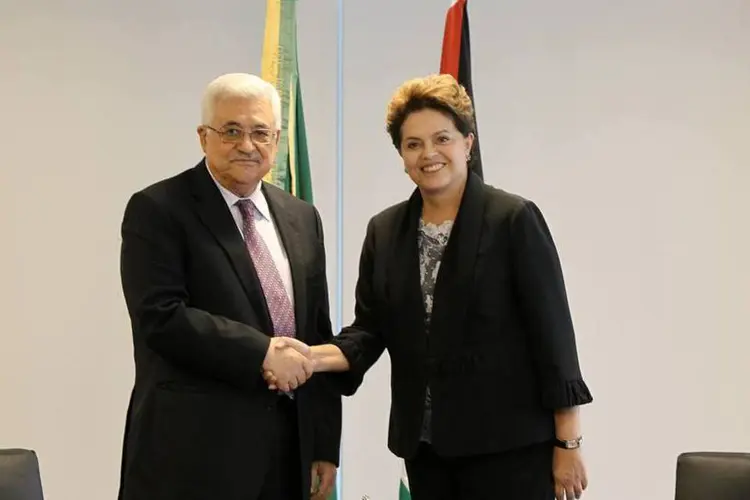 Mahmoud Abbas convidou a presidente para uma visita a Ramallah, na CIsjordânia (Roberto Stuckert Filho/Presidência)