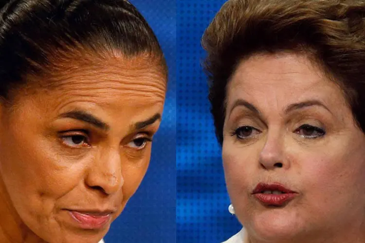 
	Montagem com as candidatas &agrave; presid&ecirc;ncia Marina Silva e Dilma Rousseff
 (EXAME.com)