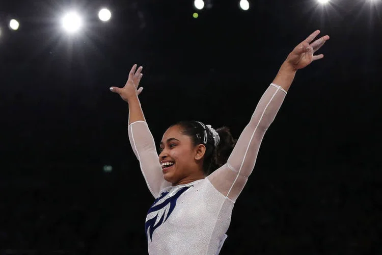 
	Dipa Karmakar: com 22 anos, ela &eacute; uma das &uacute;nicas cinco ginastas da hist&oacute;ria a conseguir realizar o Salto da Morte
 (Phil Noble / Reuters)