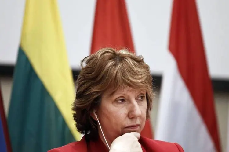 A comissária da diplomacia da UE, Catherine Ashton: Ashton insistiu na necessidade de voltar à calma (Alkis Konstantinidis/Reuters)
