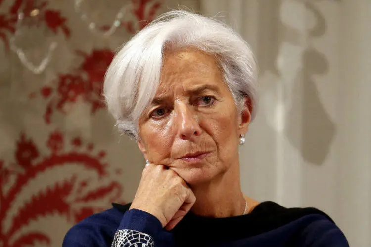 
	Diretora geral do Fundo Monet&aacute;rio Internacional (FMI), Christine Lagarde: nos mercados emergentes, o crescimento anual potencial caiu para 6,5 por cento de 2008 a 2014
 (Charles Platiau/Reuters)