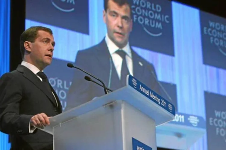 O presidente russo, Dimitry Medvedev, é um dos chefes de estado que foram a Davos (Remy Steinegger/Remy Steinegger)