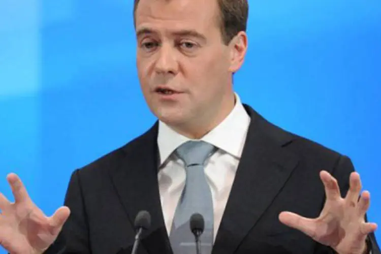 Dmitri Medvedev: dança em uma festa foi gravada e publicada na internet (Dmitry Kostyukov/AFP)