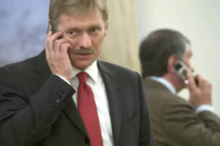 
	O porta-voz do Kremlin, Dmitri Peskov: &quot;s&atilde;o declara&ccedil;&otilde;es absurdas. Ali n&atilde;o h&aacute; tropas russas. Isso j&aacute; foi dito pelo presidente&quot;
 (Getty Images)