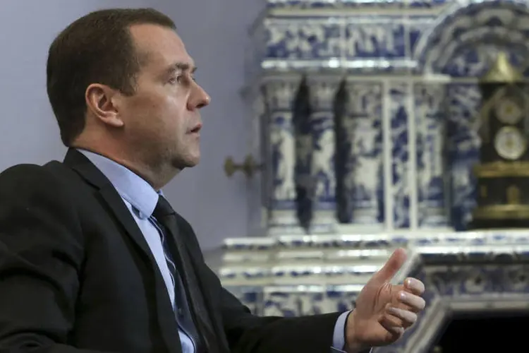 
	Dmitry Medvedev: &quot;Na minha opini&atilde;o, os colegas da Otan tiram proveito pol&iacute;tico do confronto&quot;
 (Ekaterina Shtukina / Reuters)