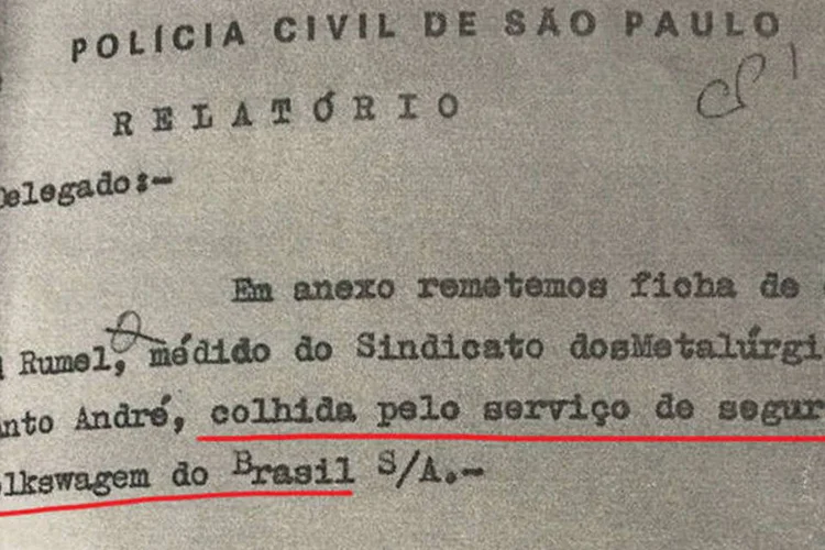 Documento citando VW: empresas estrangeiras e brasileiras são citadas, incluindo algumas das maiores montadoras do mundo (Brian Winter/Reuters)