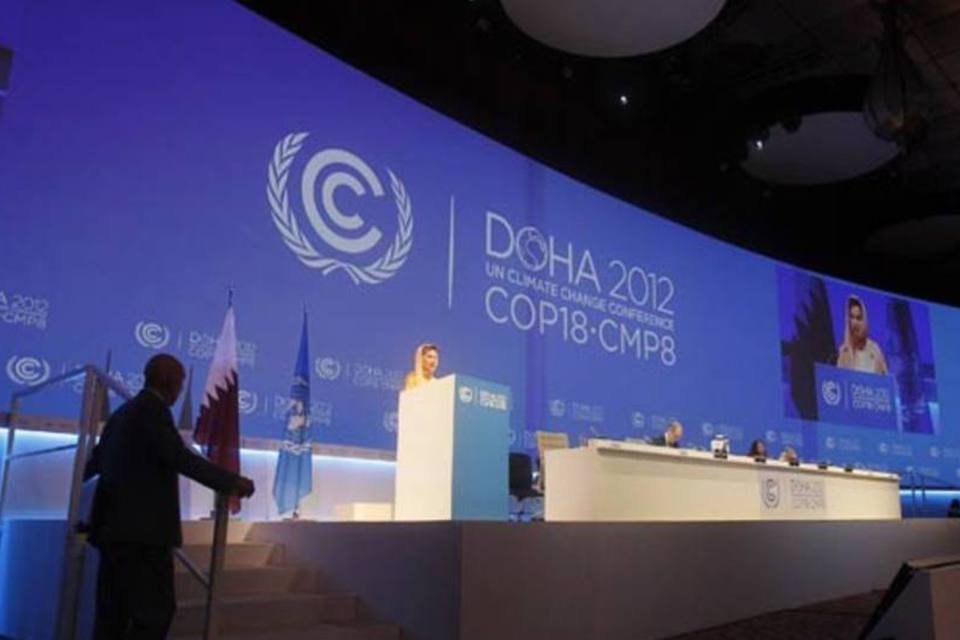 
	Christiana Figueres (da UNFCCC) fala na abertura da COP18: ela ressaltou o car&aacute;ter de urg&ecirc;ncia que deve permear todas discuss&otilde;es
 (REUTERS/Mohammed Dabbous)