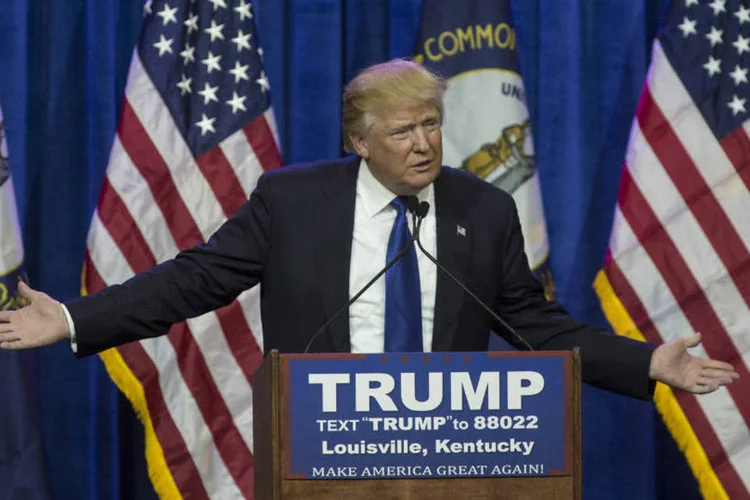 
	Donald Trump: o empres&aacute;rio arrasou os seus rivais durante as pr&eacute;vias da Super Ter&ccedil;a
 (Getty Images)