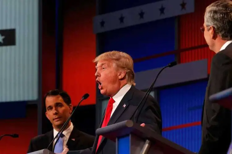 
	Donald Trump responde a pergunta em debate na TV realizado em Cleveland
 (REUTERS/Brian Snyder)