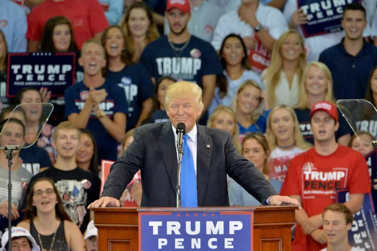 Donald Trump: em editorial divulgado no domingo, NYT descreveu Trump como "homem que vive na intolerância, arrogância e falsas promessas" (Sara D. Davis / Stringer)