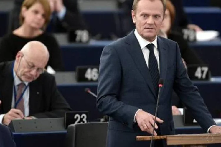 O presidente do Conselho Europeu, Donald Tusk: "o início da cúpula informal será às 15h00 (12h00 de Brasília)", escreveu no Twitter Preben Aamann, porta-voz de Tusk (Frederick Florin/AFP)