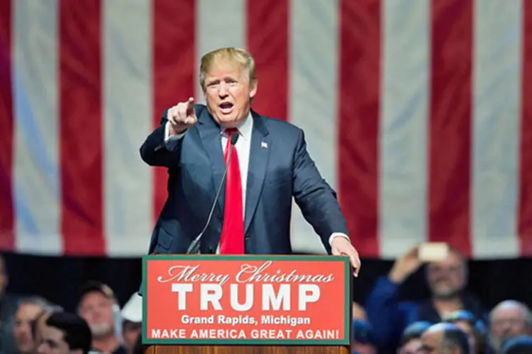 
	Magnata: slogan da campanha de Donald &eacute; &quot;Make America Great Again&quot; ou &quot;Fa&ccedil;a a Am&eacute;rica grande de novo&quot;
 (Getty Images)