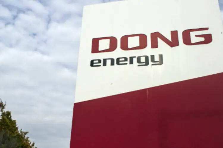 Logo da Dong Energy, na Dinamarca: Dong Energy é um produtor de petróleo, de gás natural e de energia elétrica (eólica e térmica) (Freya Ingrid Morales/Bloomberg)