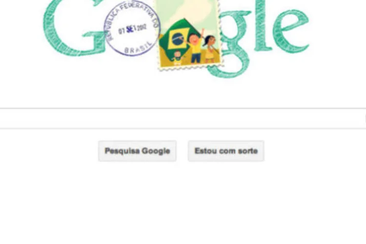 Logo do Google em 7 de setembro de 2012: homenagem ao Dia da Pátria (Reprodução)