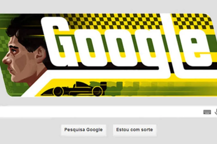 Doodle em homenagem ao piloto brasileiro Ayrton Senna (Reprodução)