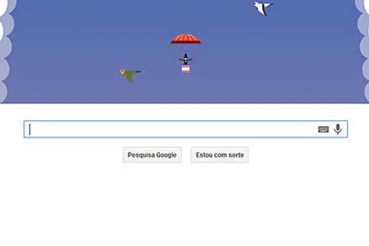 
	Doodle em homenagem ao primeiro salto de paraquedas da hist&oacute;ria: feito foi realizado h&aacute; 216 anos por engenheiro franc&ecirc;s
 (Reprodução/Exame.com)