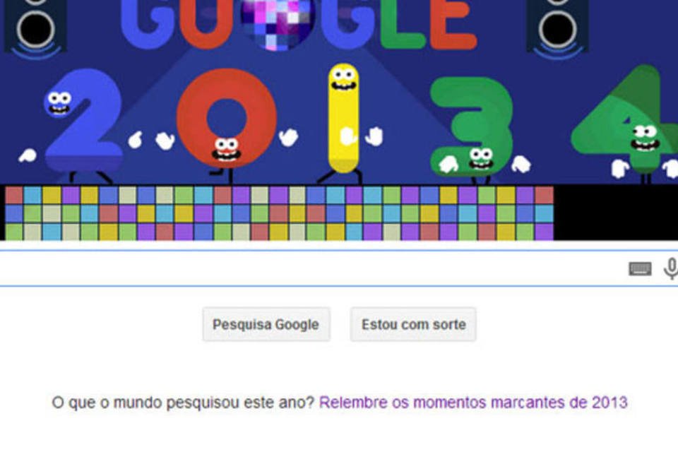 Véspera do Ano Novo é celebrada pelo Google em doodle