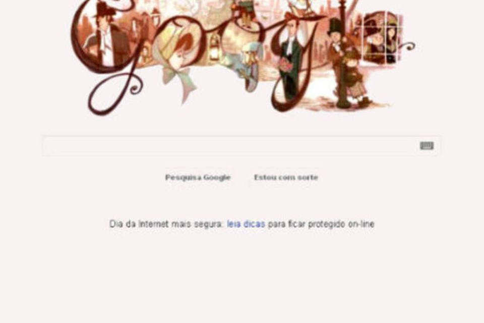 O escritor Charles Dickens está no Doodle