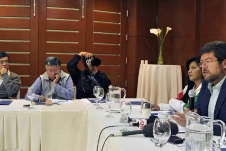 O líder da oposição boliviana, Samuel Doria Medina, é visto em reunião em 25 de setembro de 2014 (Aizar Raldes/AFP)