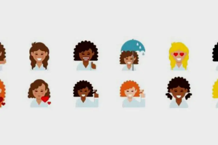 
	Dove resolveu lan&ccedil;ar nos Estados Unidos novas op&ccedil;&otilde;es dos tradicionais emojis, incluindo cabelos cacheados
 (Divulgação/Dove)